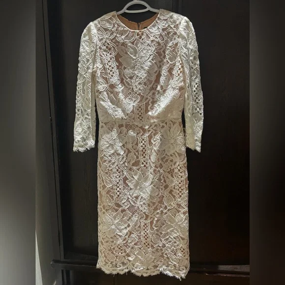 Dolce & Gabbana lace and silk organza midi dress - Picture 1 of 7